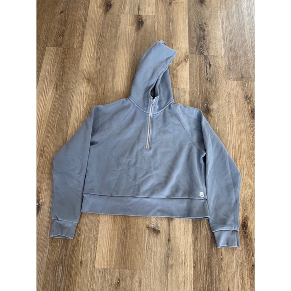 Vuori Tops - Vuori Restore Half Zip Hoodie Womens Size S Blue Cropped Fleece VW288 Excellent